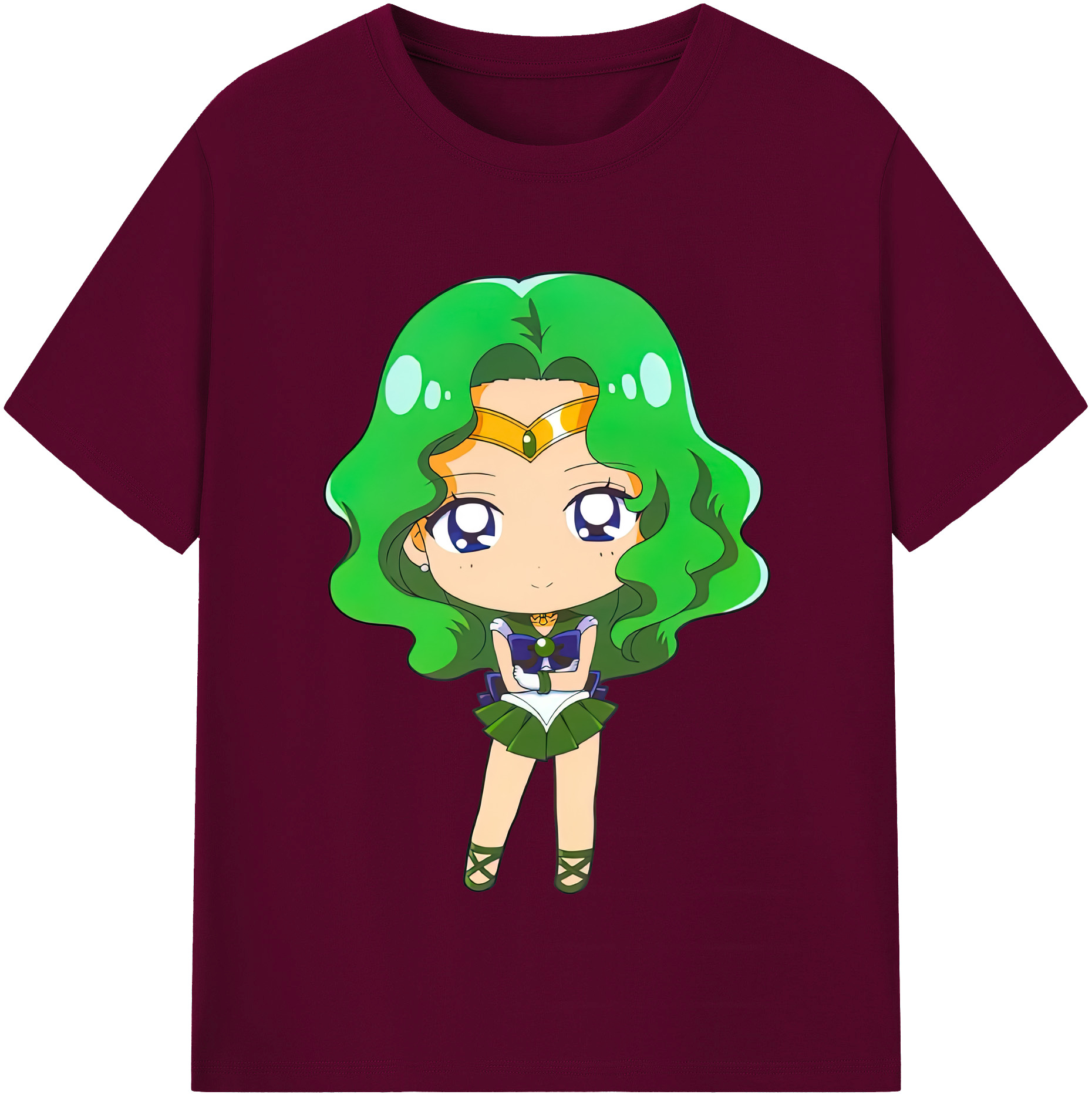 （画像用） 美少女戦士セーラームーン 海王 みちる（かいおう みちる） Sailor Moon Kaiou Michiru レディースカジュアルプリントTシャツ（綿100％）
